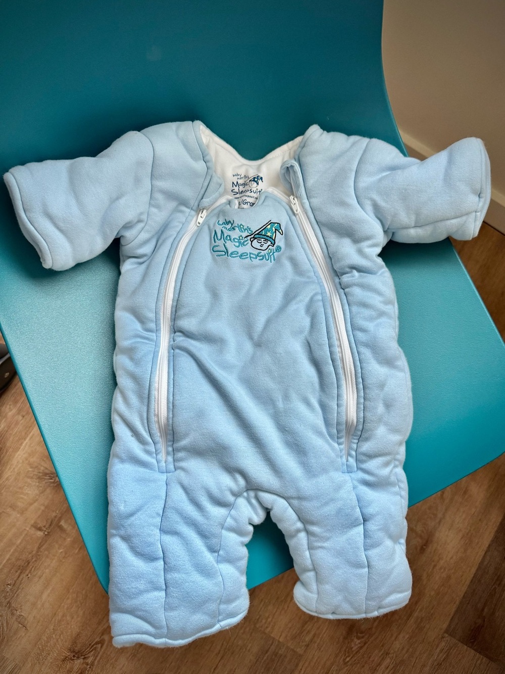 Light Blue Sleepsuit One-Piece by Baby Merlin